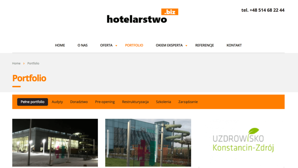 Strona internetowa hotelarstwo.biz